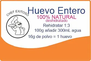 Huevo entero deshidratado marca chef exitoso