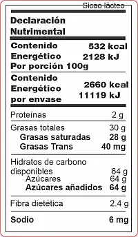 Tabla-Nutrimental-SOLA-Chispas-LACTEO-marca-sicao