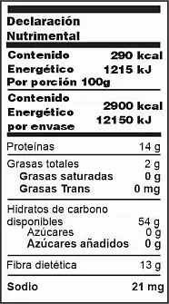 Tabla nutrimental Harina 000 Panadera INTEGRAL Etiqueta WP mx Tabla nutrimental harina 000 panadera marca molinos B&B